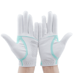 PGA women's golf elastic cloth non-slip gloves (white and green)