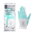 PGA women's golf elastic cloth non-slip gloves (white and green)