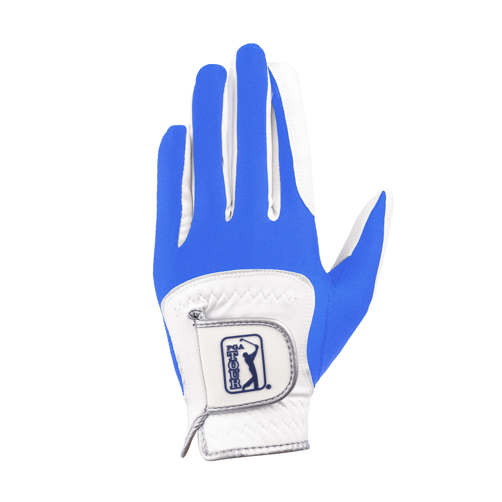 PGA男高爾夫彈性布防滑手套(白天藍)