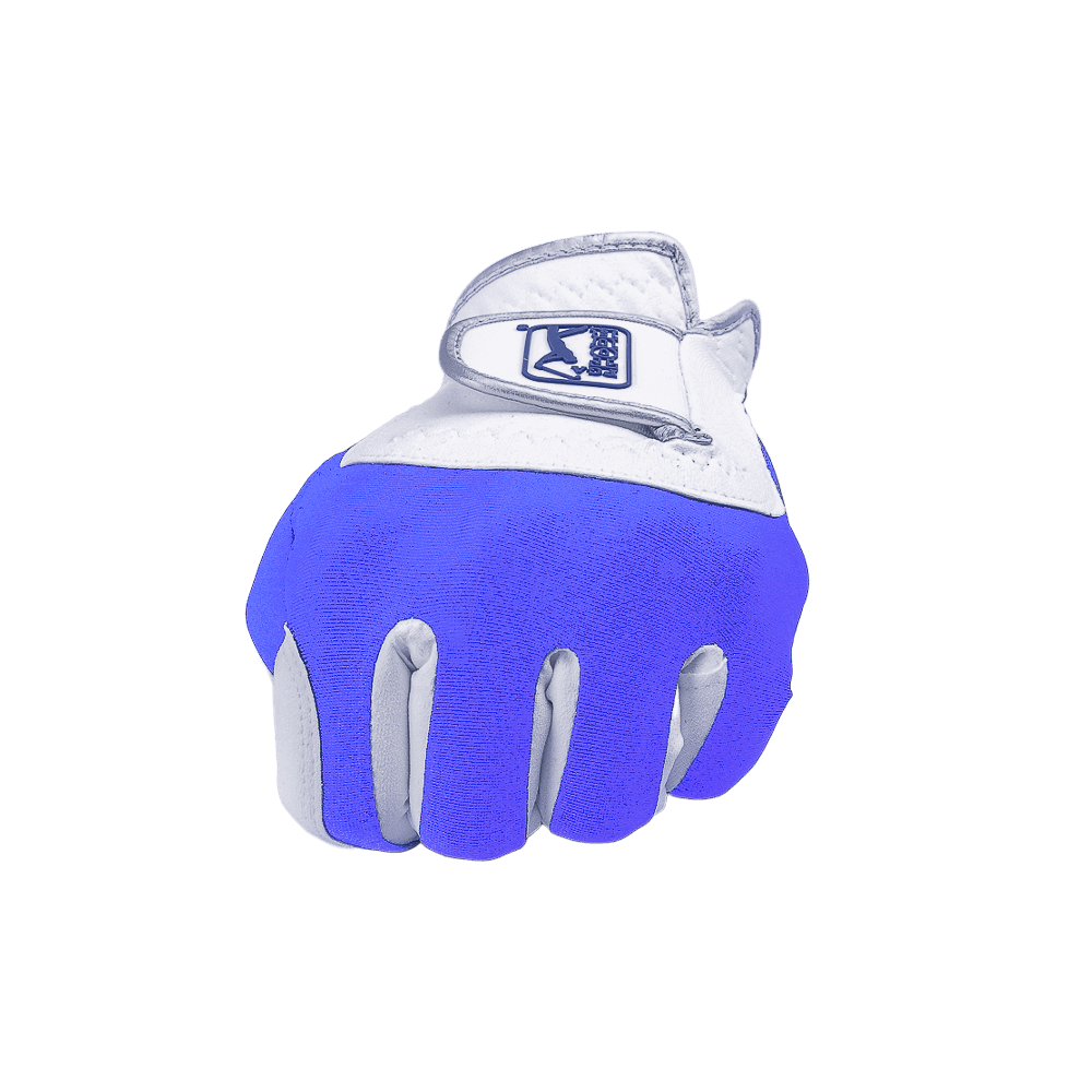 PGA Men's Golf Elastic Cloth Anti-Slip Gloves (White Blue)