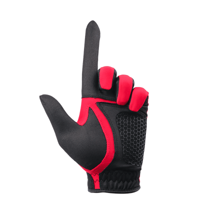 PGA men's golf elastic cloth non-slip gloves (black and red)