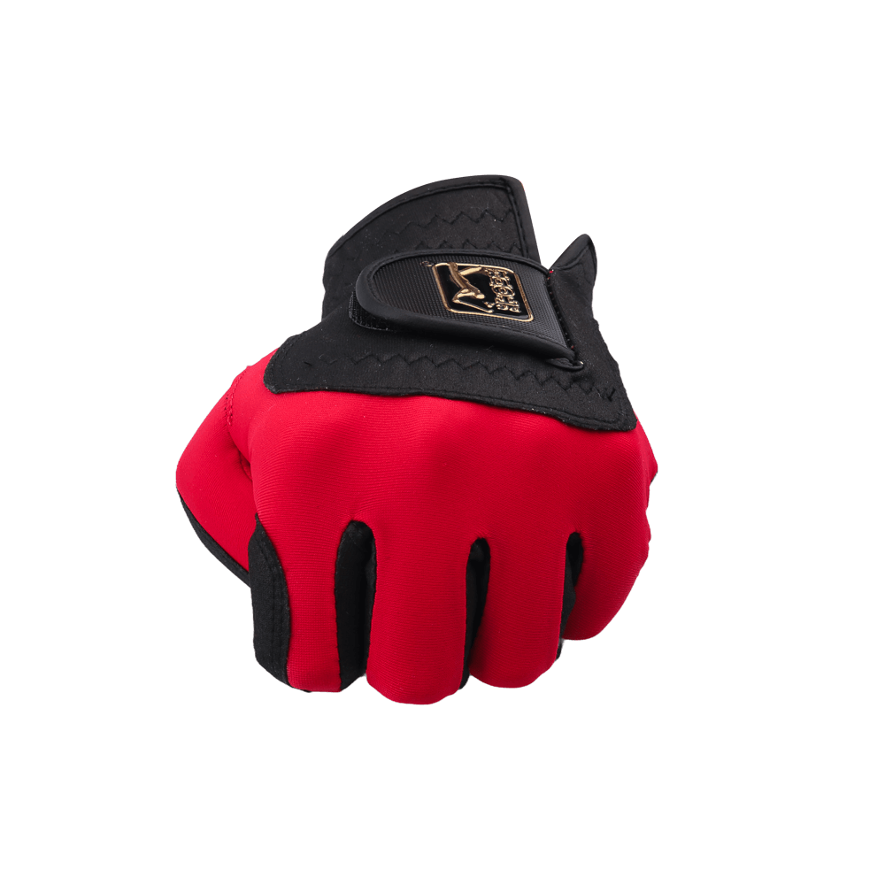 PGA男高爾夫彈性布防滑手套(黑紅)
