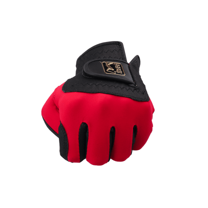 PGA men's golf elastic cloth non-slip gloves (black and red)