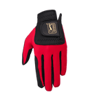 PGA男高爾夫彈性布防滑手套(黑紅)