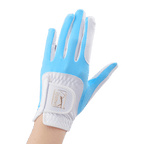 PGA women's golf elastic cloth non-slip gloves (white and light blue)