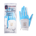 PGA women's golf elastic cloth non-slip gloves (white and light blue)