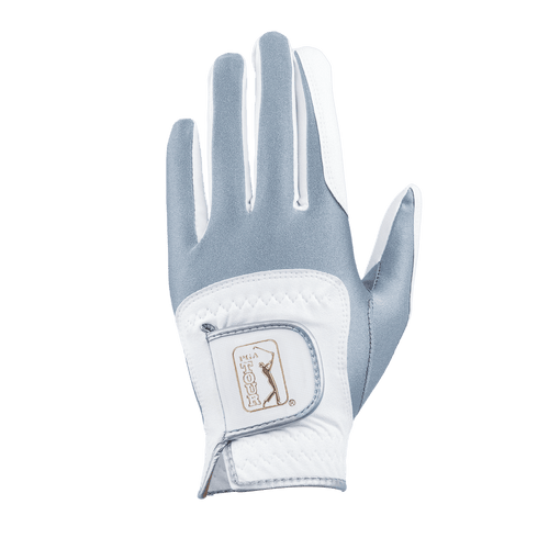 PGA女高爾夫彈性布防滑手套(白灰)