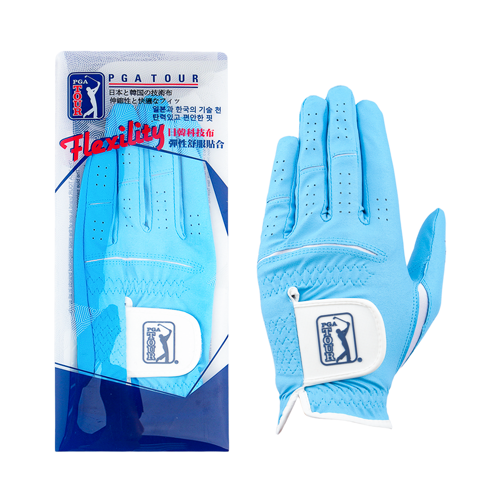 PGA Korean Style Nano Cloth Men's Golf Gloves (Light Blue)