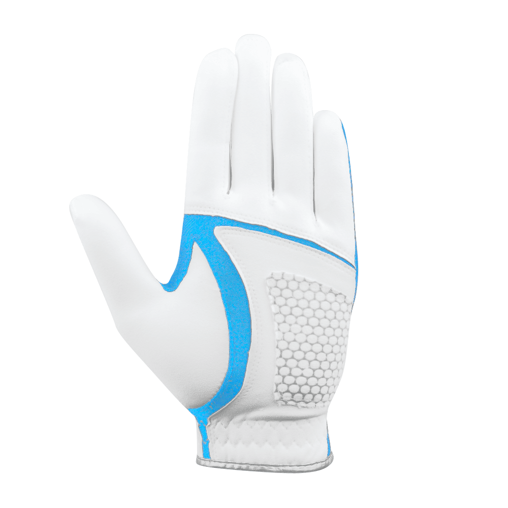 PGA children's golf elastic cloth non-slip gloves (white and light blue)