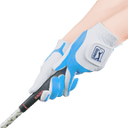PGA children's golf elastic cloth non-slip gloves (white and light blue)