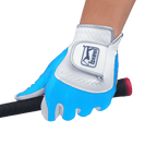 PGA children's golf elastic cloth non-slip gloves (white and light blue)