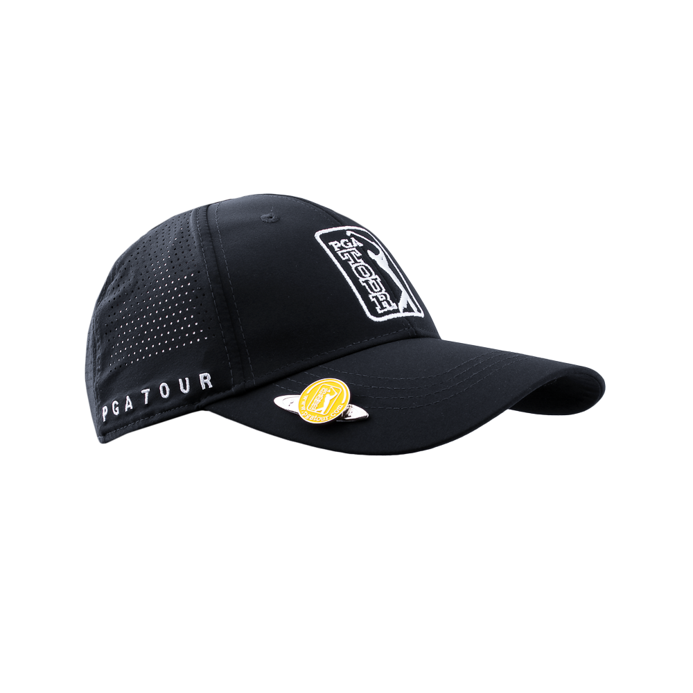 PGA高爾夫沖孔球標帽(黑)