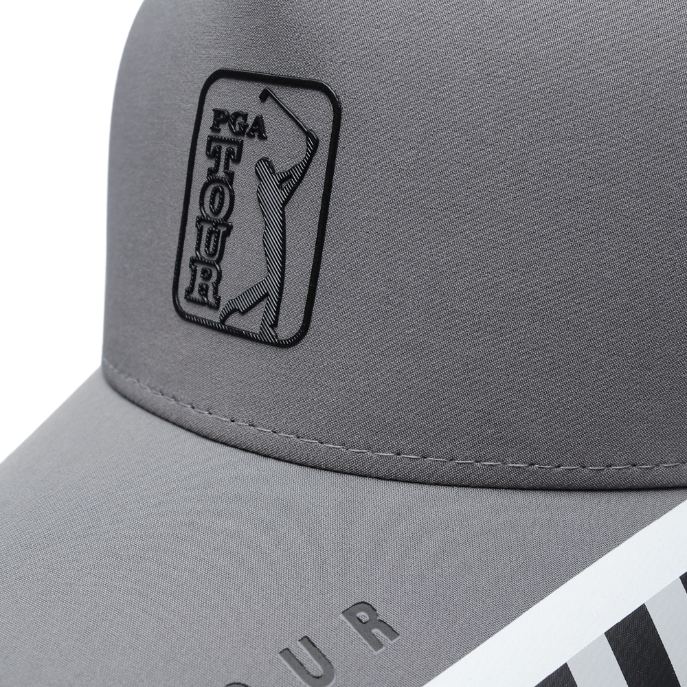 PGAツアー ゴルフ プリント ボールマーカー キャップ (グレー)