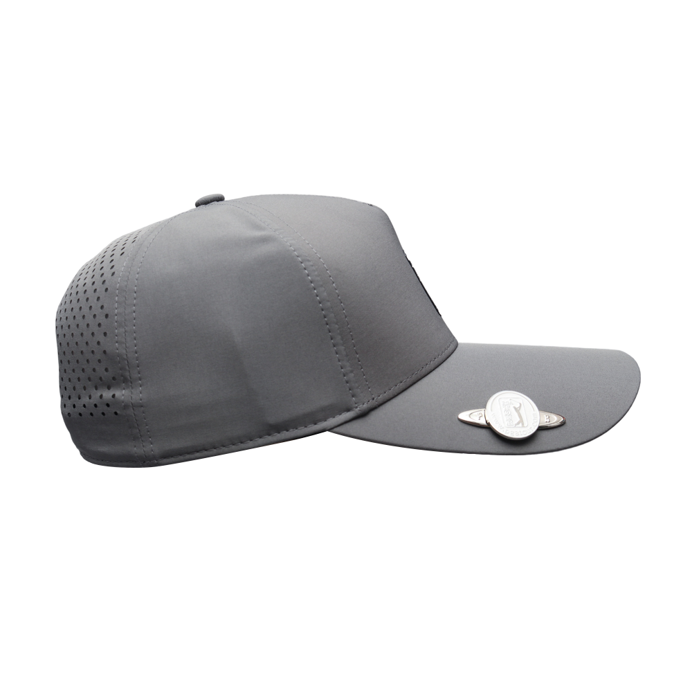 PGAツアー ゴルフ プリント ボールマーカー キャップ (グレー)