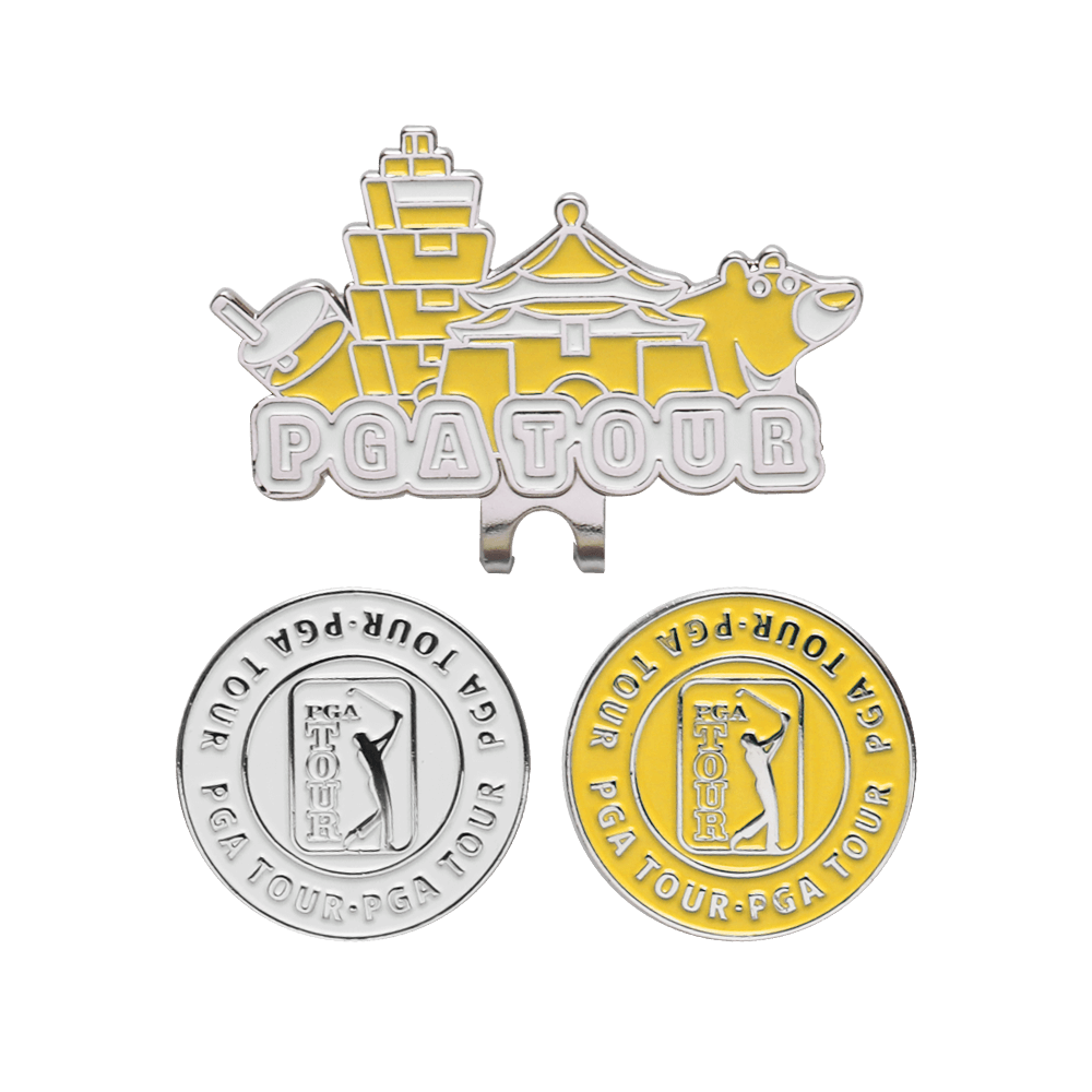 PGA TOUR台灣限定球標帽夾(黃)