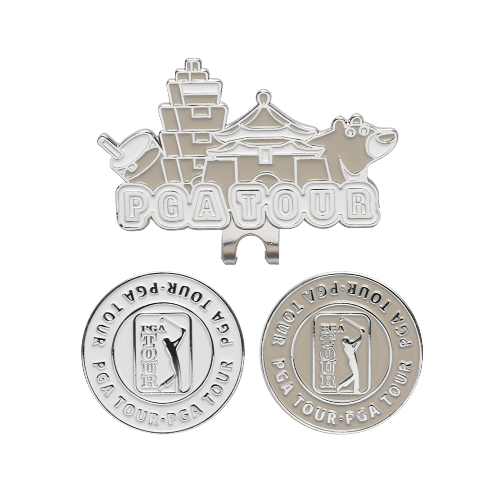 PGA TOUR台灣限定球標帽夾(奶茶)