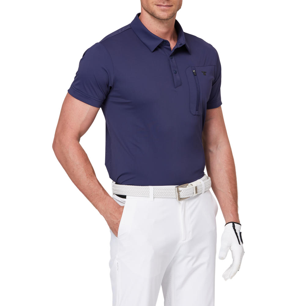 Zippered pocket breathable short-sleeved shirt