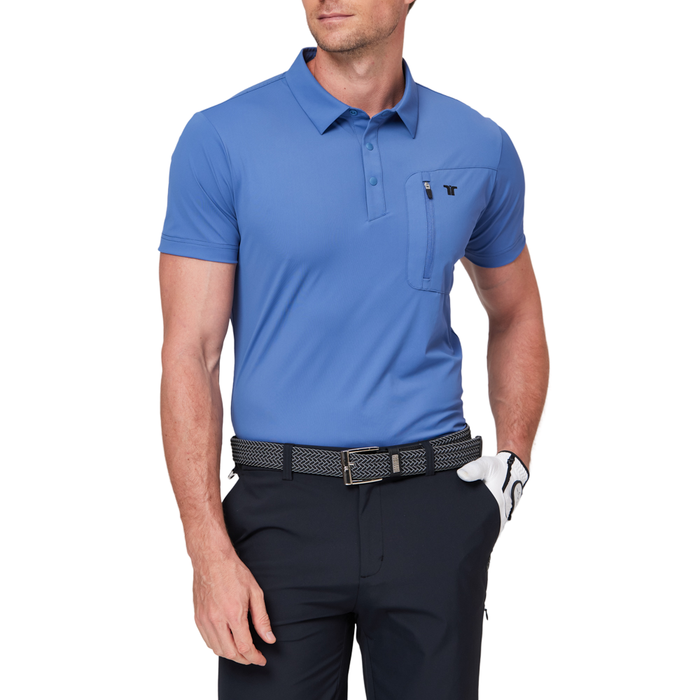 Zippered pocket breathable short-sleeved shirt