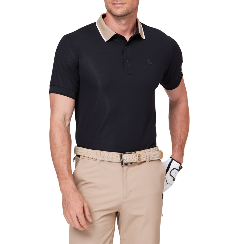 Color-blocked short-sleeved shirt