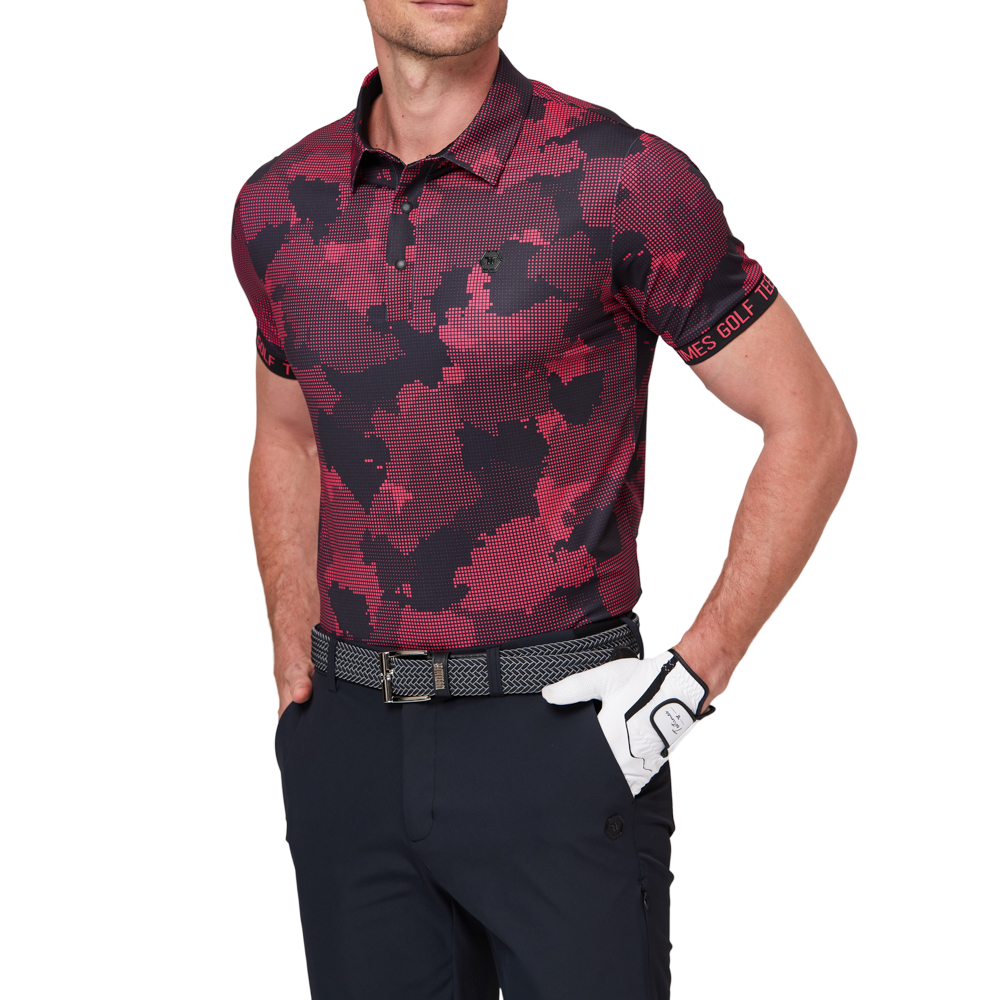 Digital camouflage print short-sleeved shirt