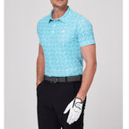 Geometric rhythm print short-sleeved shirt