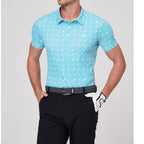 Geometric rhythm print short-sleeved shirt