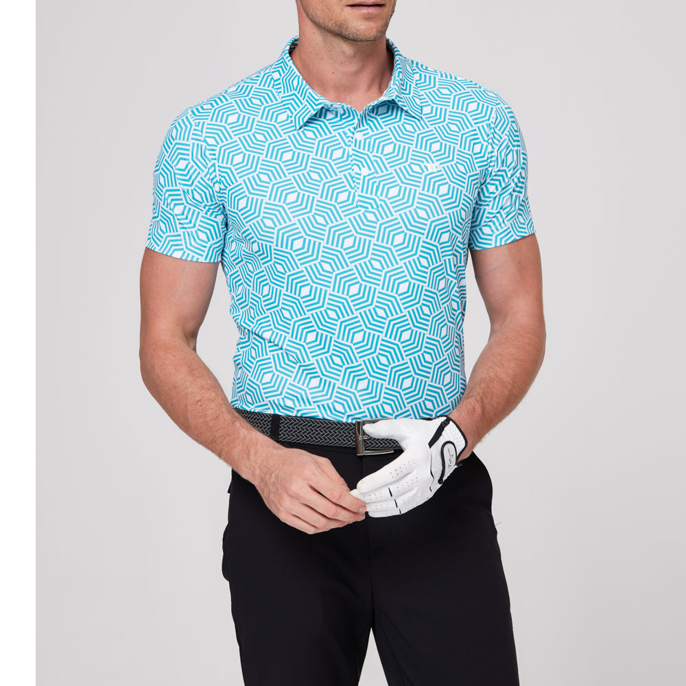 Geometric rhythm print short-sleeved shirt