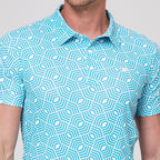 Geometric rhythm print short-sleeved shirt