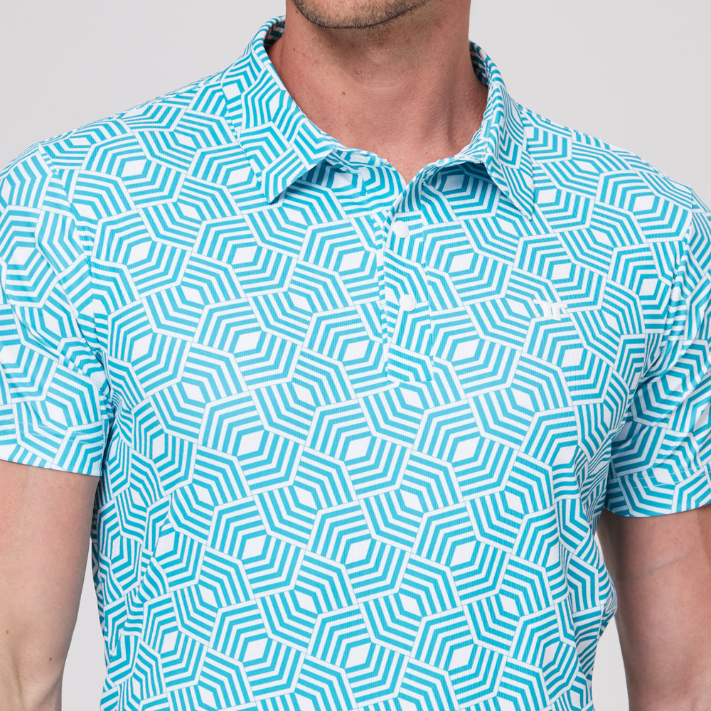 Geometric rhythm print short-sleeved shirt