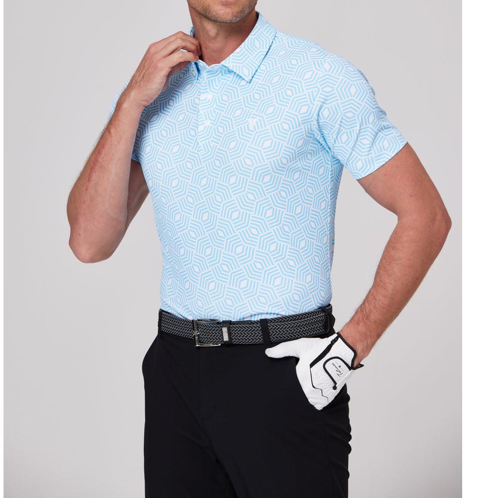 Geometric rhythm print short-sleeved shirt