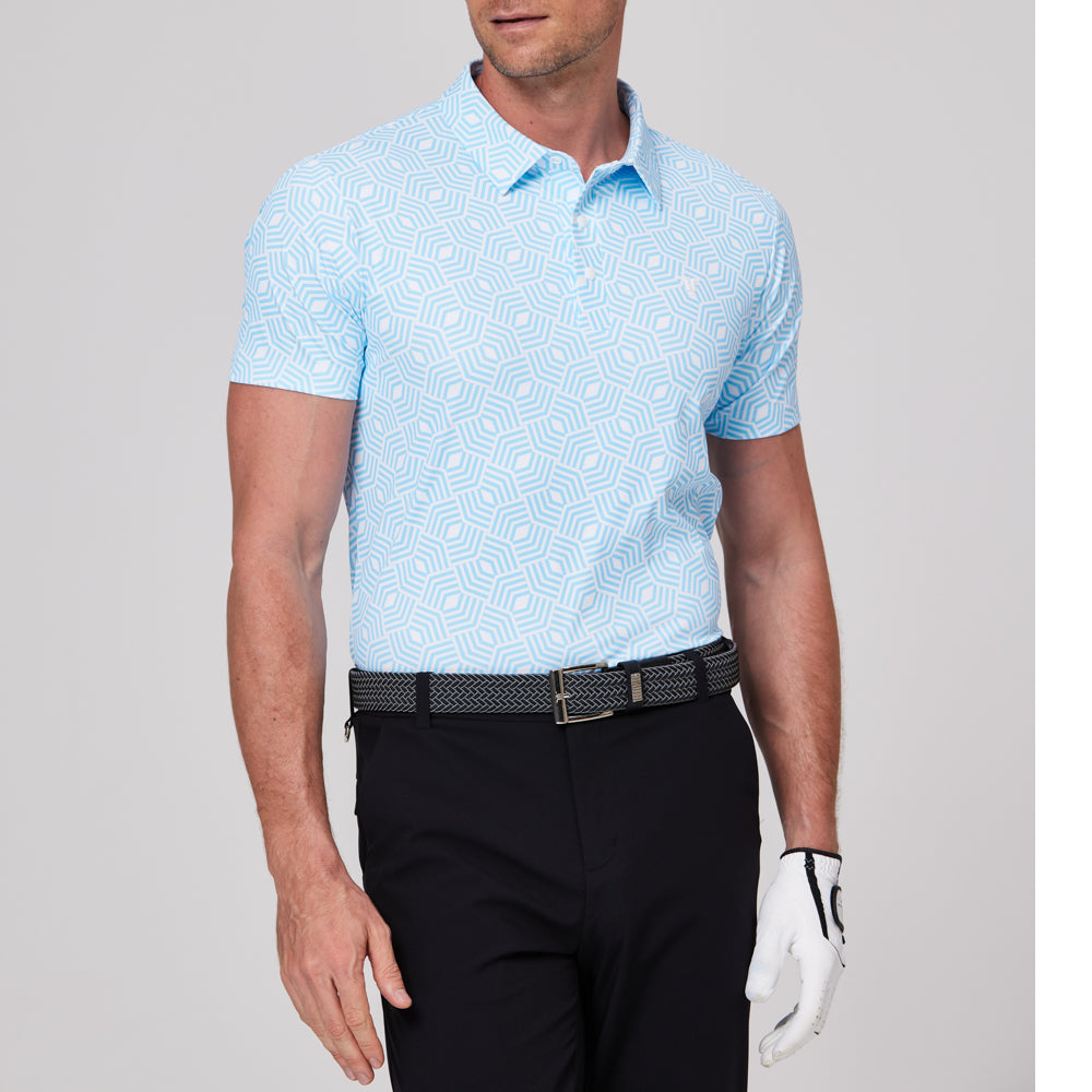 Geometric rhythm print short-sleeved shirt