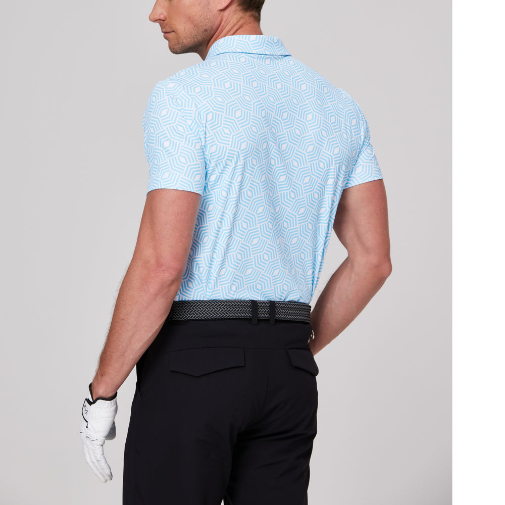 Geometric rhythm print short-sleeved shirt