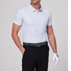 Geometric rhythm print short-sleeved shirt