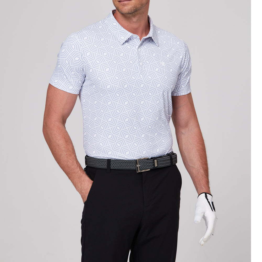 Geometric rhythm print short-sleeved shirt