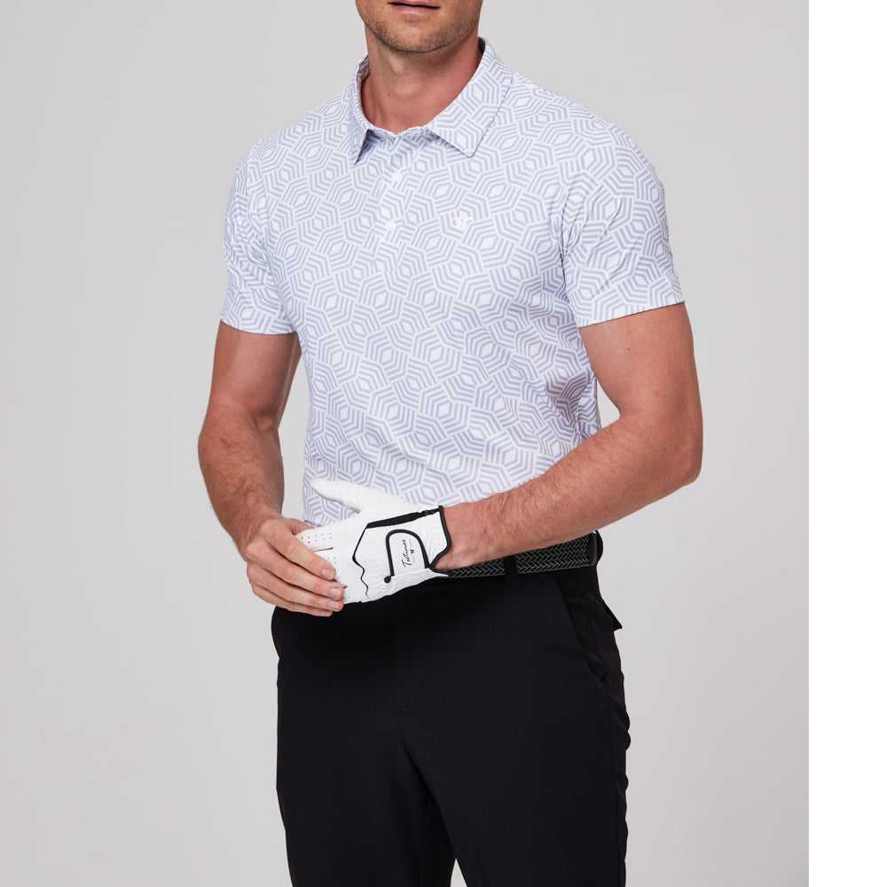 Geometric rhythm print short-sleeved shirt