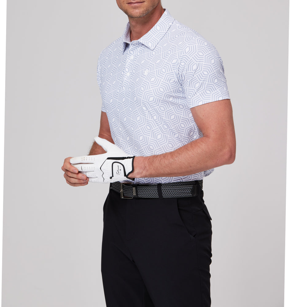 Geometric rhythm print short-sleeved shirt