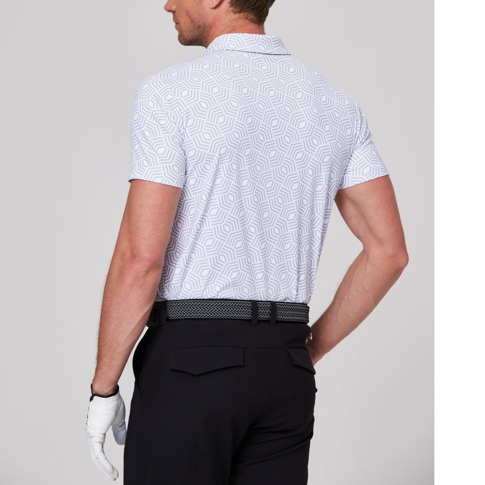 Geometric rhythm print short-sleeved shirt