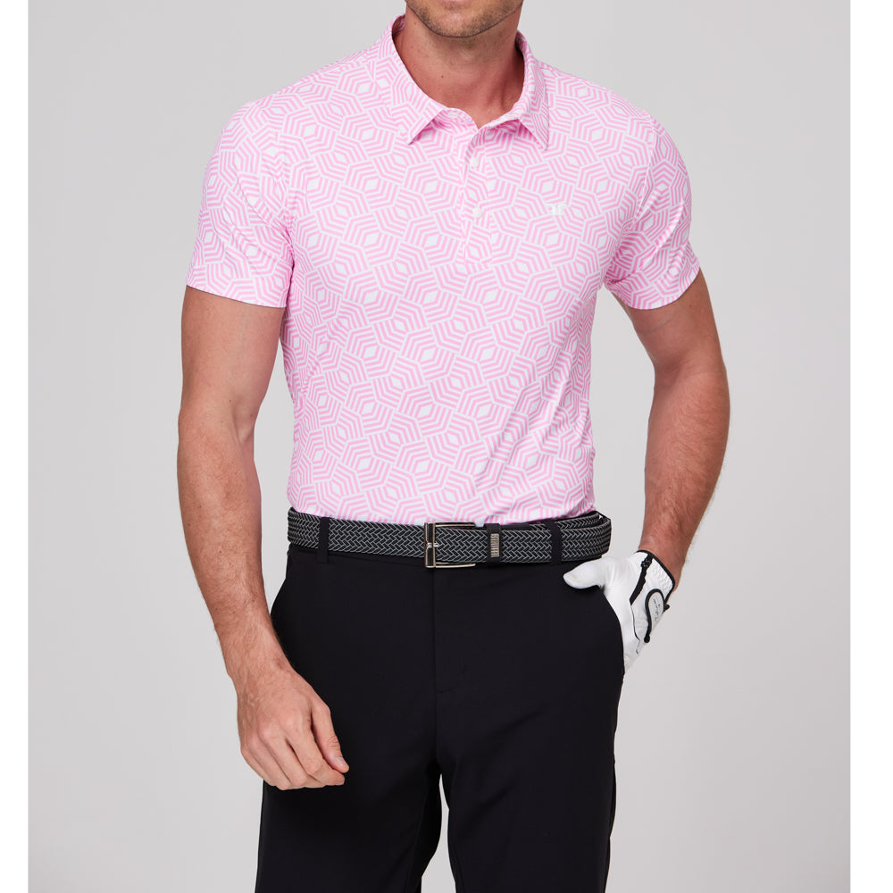 Geometric rhythm print short-sleeved shirt