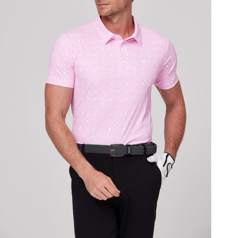 Geometric rhythm print short-sleeved shirt