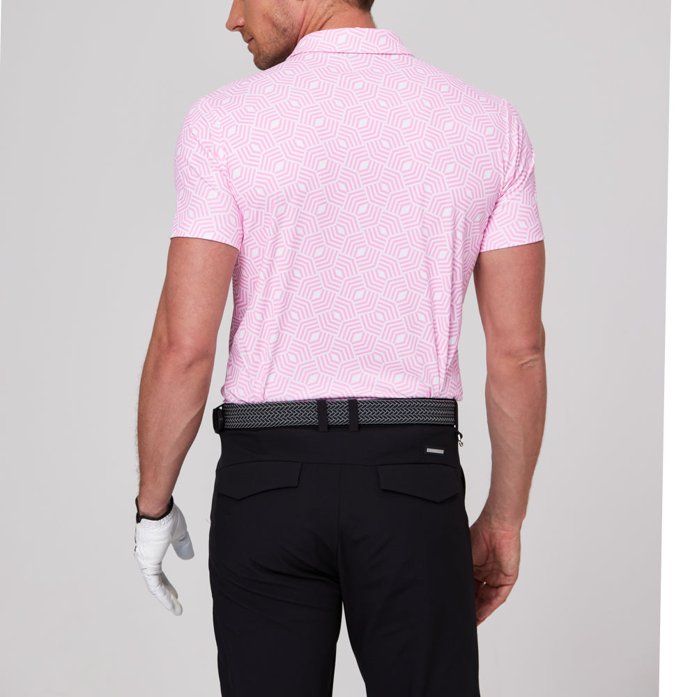 Geometric rhythm print short-sleeved shirt