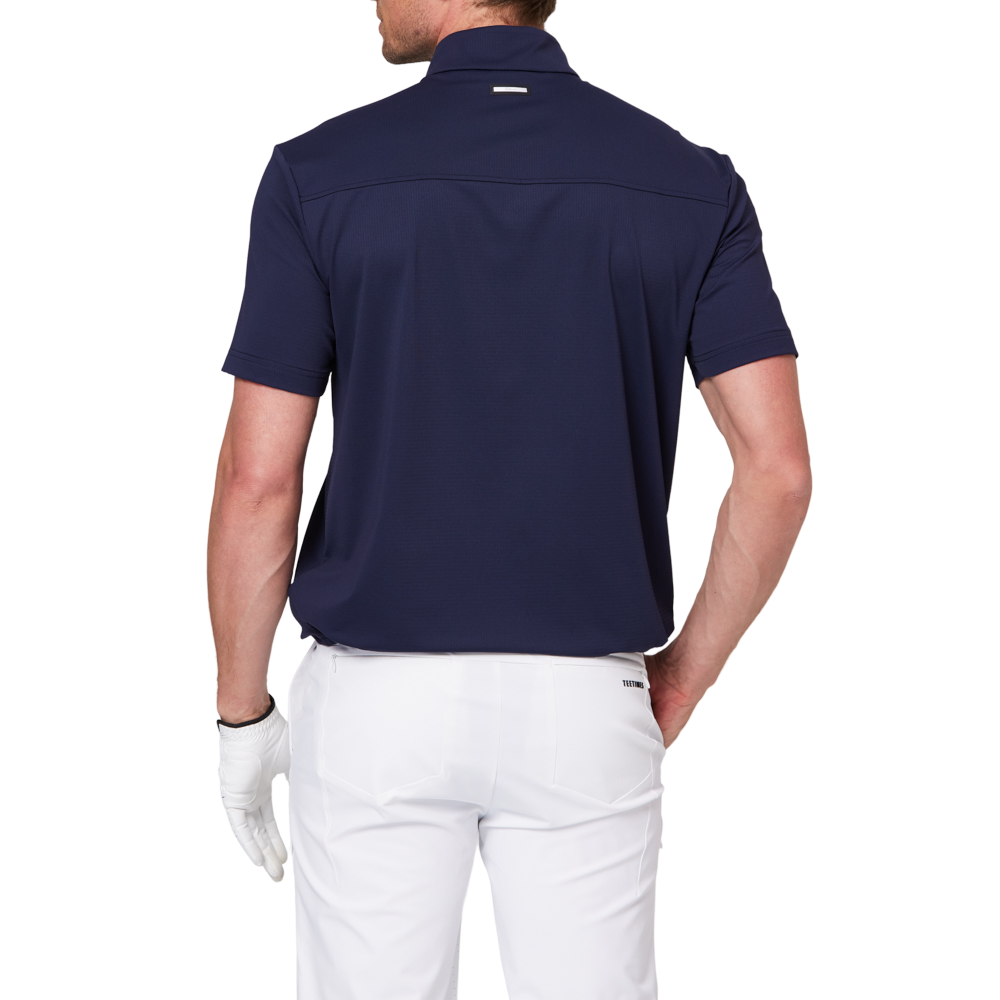 Stand-up collar, half-open short sleeves