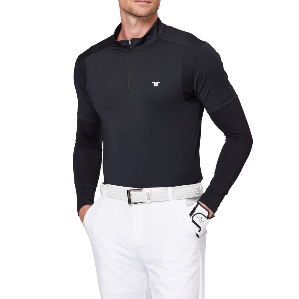 Stand-up collar half-open sleeve sweater