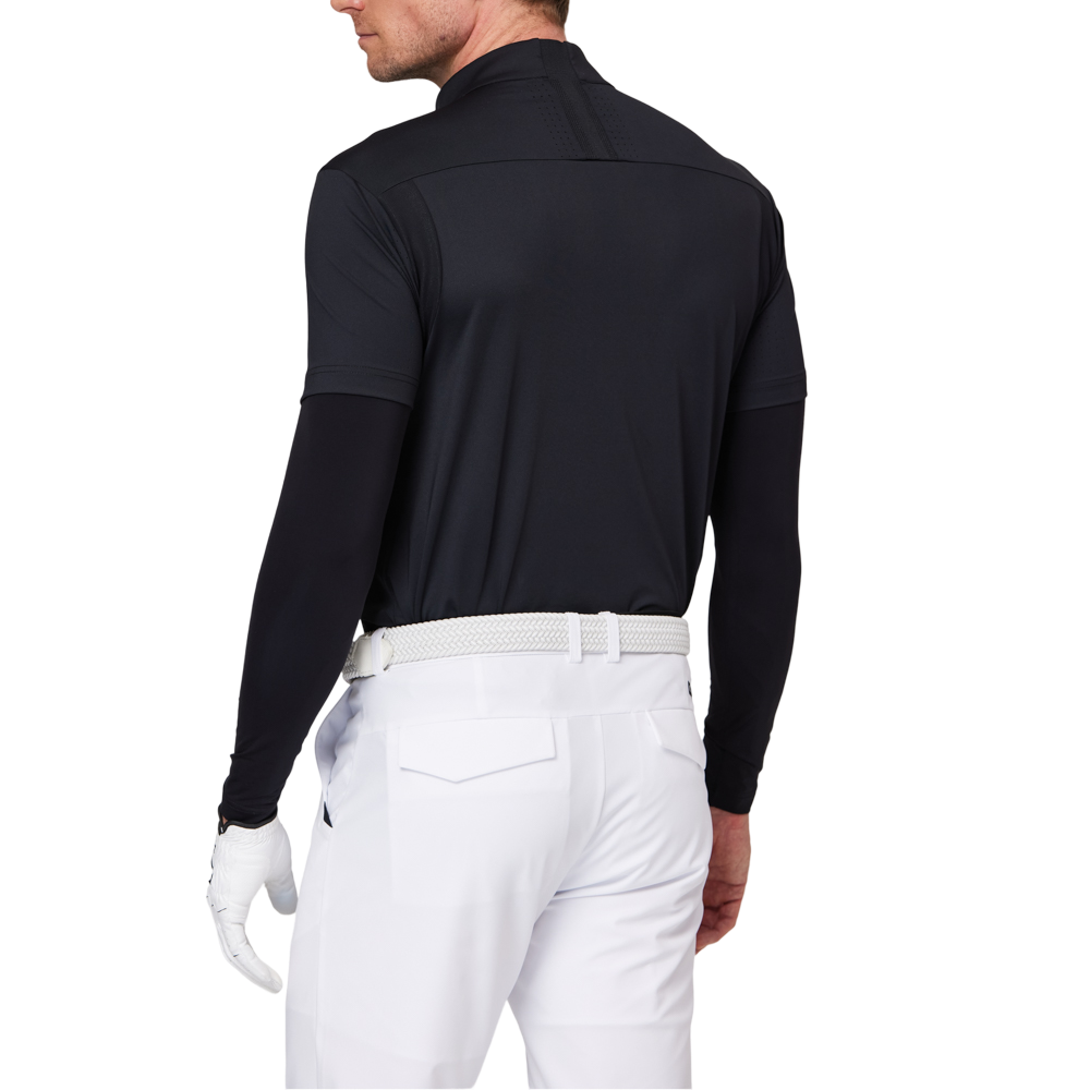 Stand-up collar half-open sleeve sweater