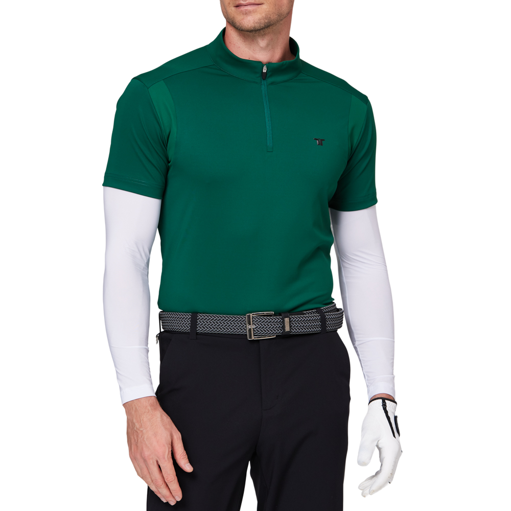 Stand-up collar half-open sleeve sweater