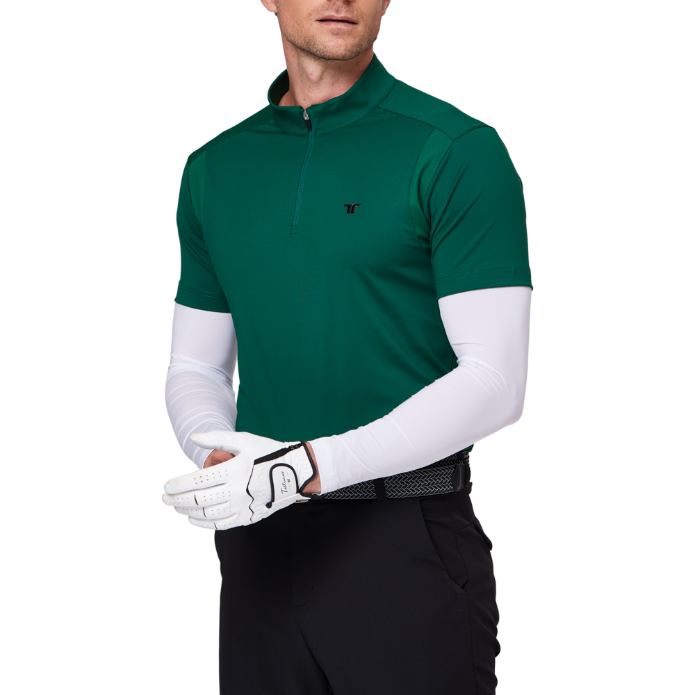 Stand-up collar half-open sleeve sweater