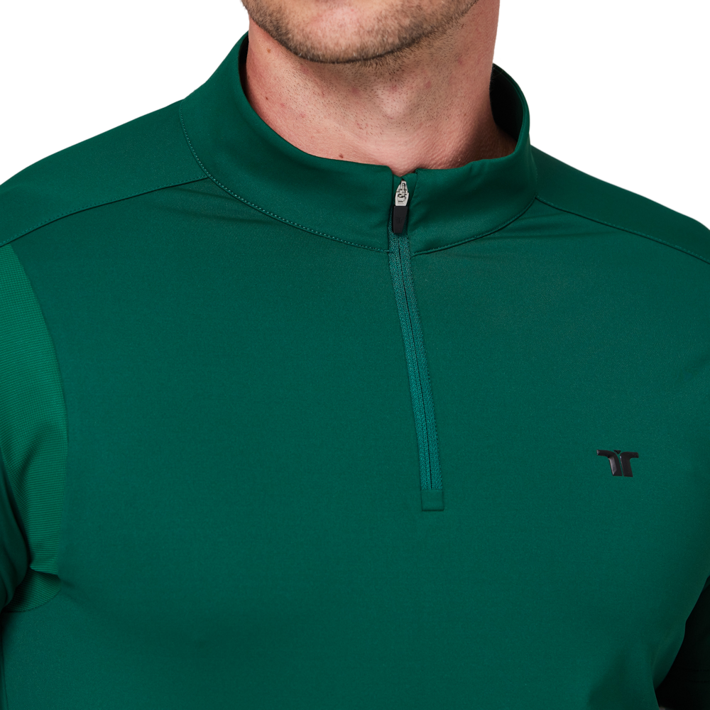 Stand-up collar half-open sleeve sweater