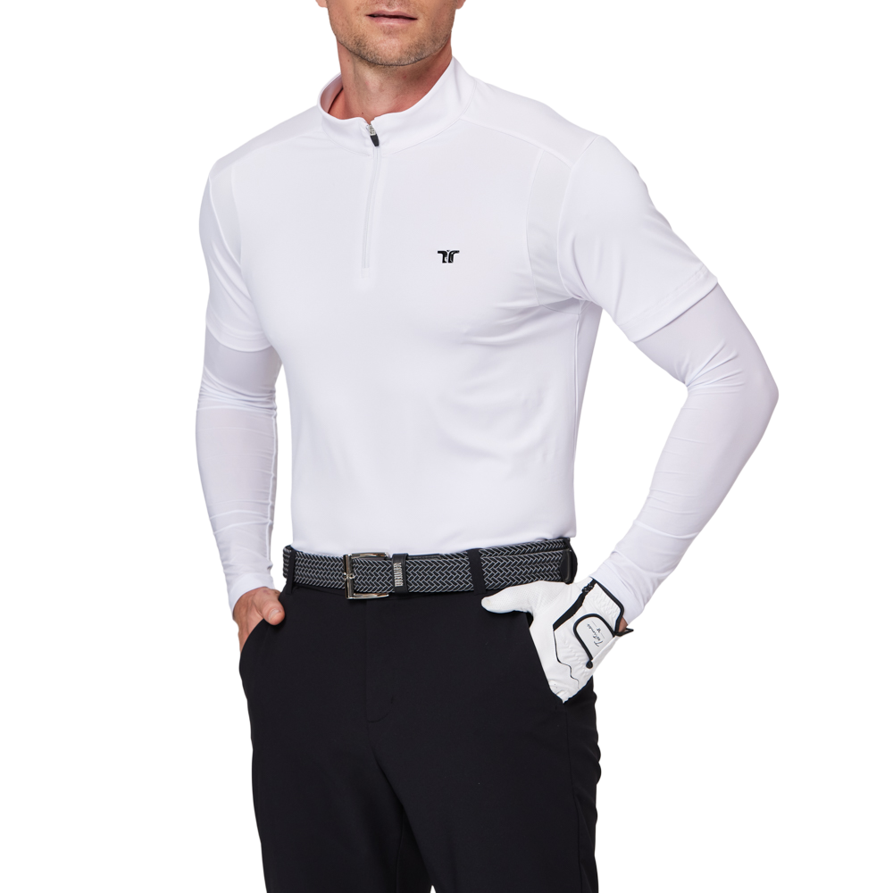 Stand-up collar half-open sleeve sweater