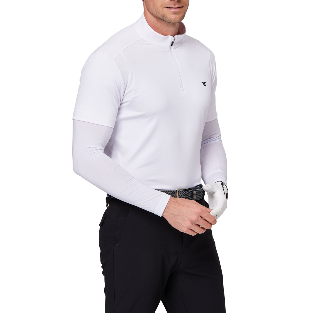 Stand-up collar half-open sleeve sweater