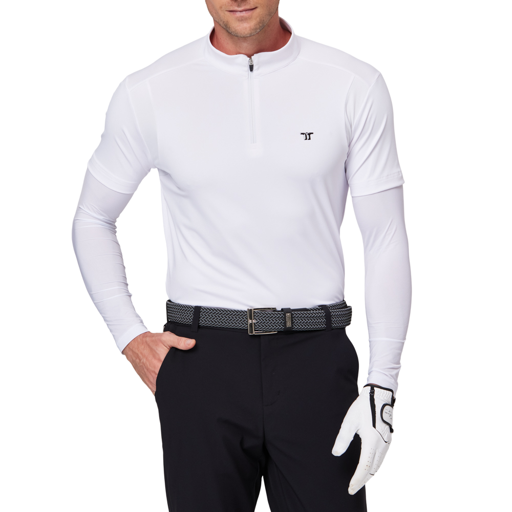 Stand-up collar half-open sleeve sweater