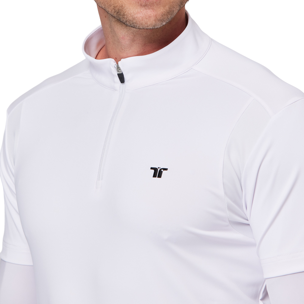 Stand-up collar half-open sleeve sweater